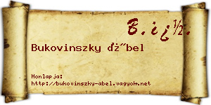 Bukovinszky Ábel névjegykártya