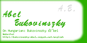 abel bukovinszky business card